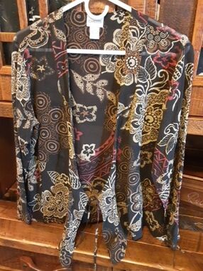 Chico's Sheer Silk Blouse with Tie Front